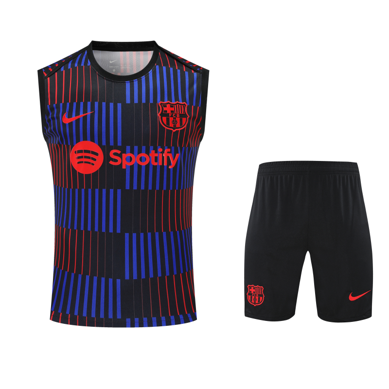 2025-26 Mens Barcelona blue-red vest Training Short Suit