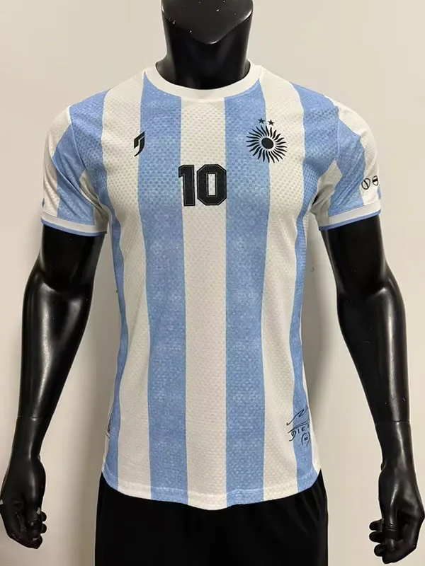 2026 Argentina  Light Blue Player Version Soccer Jersey (MARADONA#10Commemorative Edition)