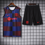 2025-26 Mens Barcelona blue-red vest Training Short Suit