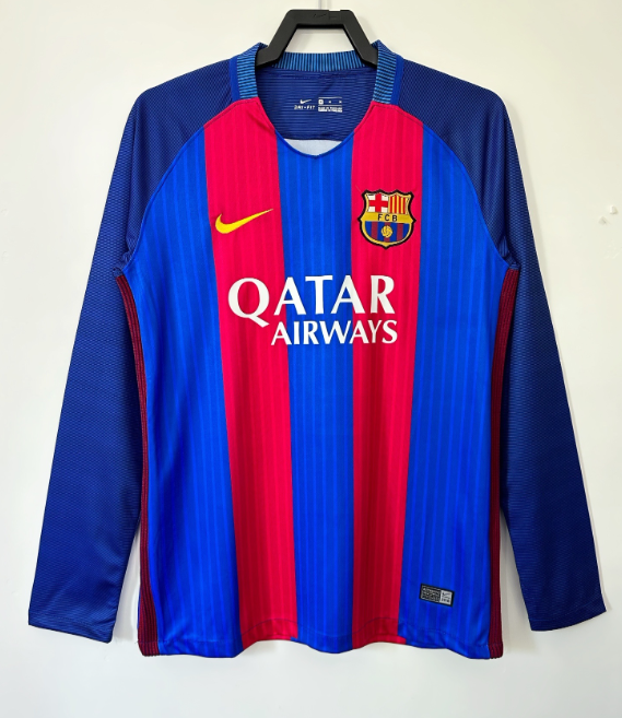 2016-2017  Retro Barcelona Home Long Sleeve  Soccer Jersey
