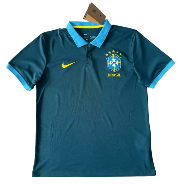 2026-27 Mens Brazil green polo Fans Soccer Jersey