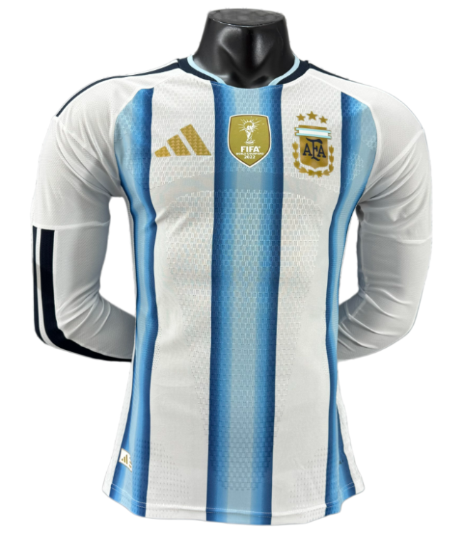 2026-27 Mens Argentina home Player version with FIFA World Champions 2022 Patch long sleeve soccer Jersey