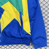 1993-94 Brazil Blue yellow green Retro Windbreaker