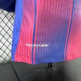 2025-26 Mens Barcelona Home   Long Sleeve Player Version Soccer Jersey