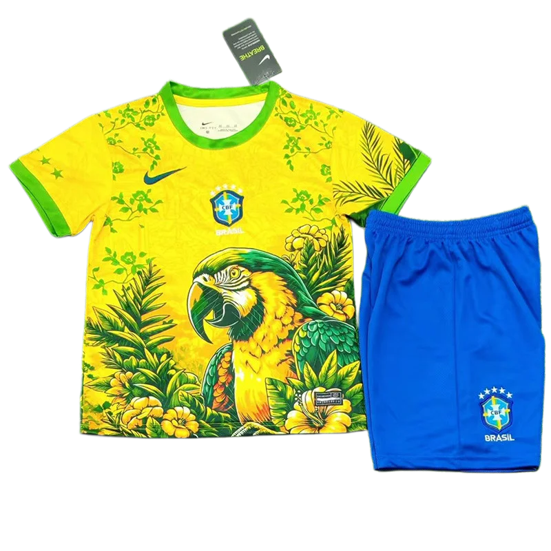 2025-26 Kids Brazil Yellow Special Edition Soccer Jersey