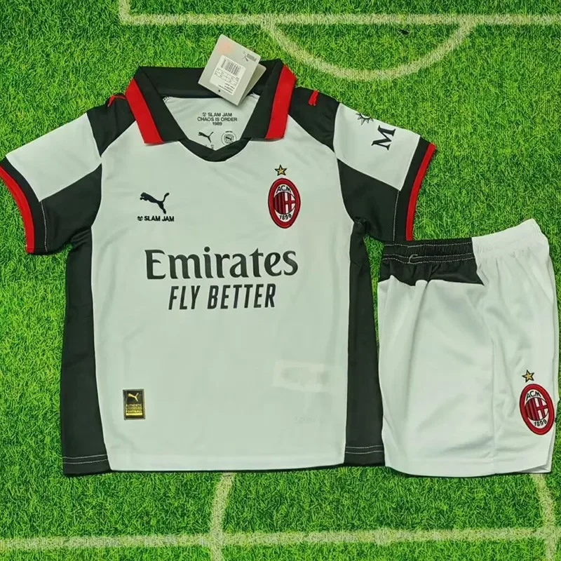 2025-26 Kids AC Fourth away White  Soccer Jersey