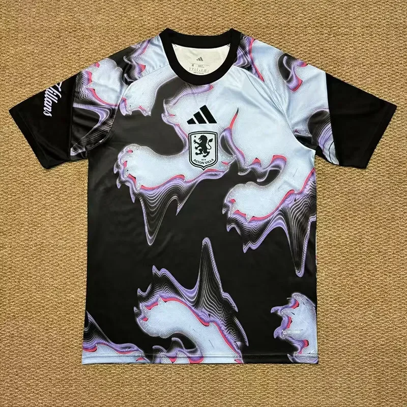 2025-26 Aston Villa Grey Black  Special Edition Fans Soccer Jersey