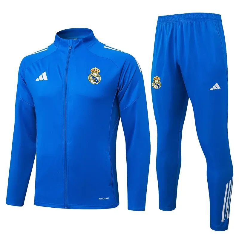 2025-26 Mens Real Madrid  Lake blue Jacket Tracksuit #A2575