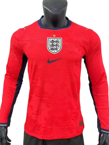 2026-27 England Away Long Sleeve Player Version Soccer Jersey
