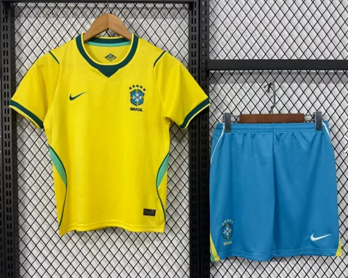 2026-27 Kids Brazil home Soccer Jersey