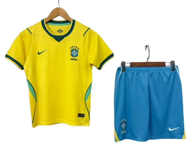 2026-27 Kids Brazil home Soccer Jersey