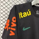 2025-26 Brazil Black Polo soccer jersey