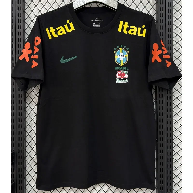2025-26 Brazil Black Polo soccer jersey