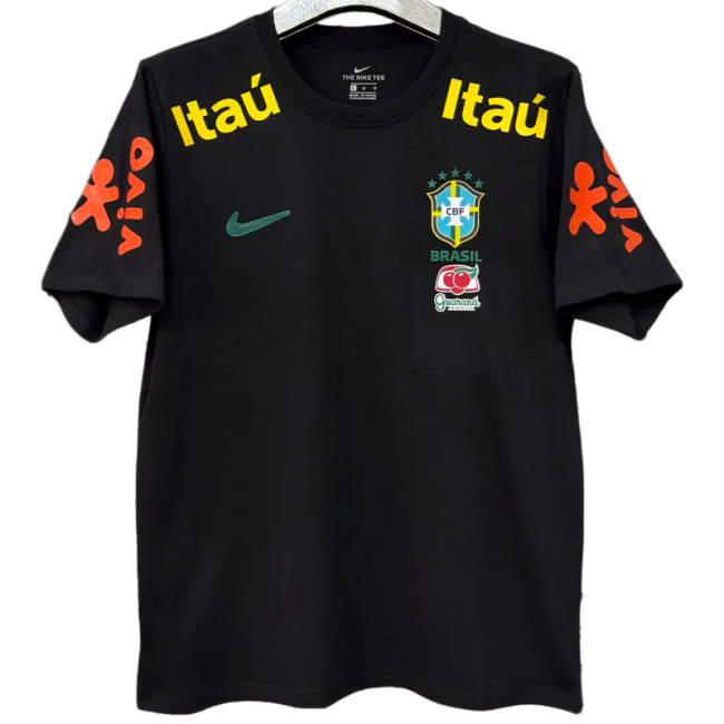2025-26 Brazil Black Polo soccer jersey