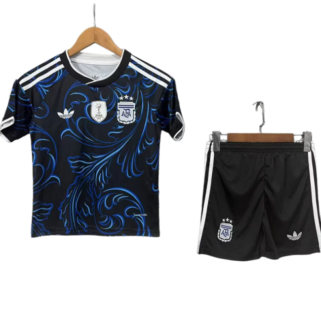 2026-27 KIDS Argentina black away with FIFA World Champions 2022 Patch Soccer Jersey