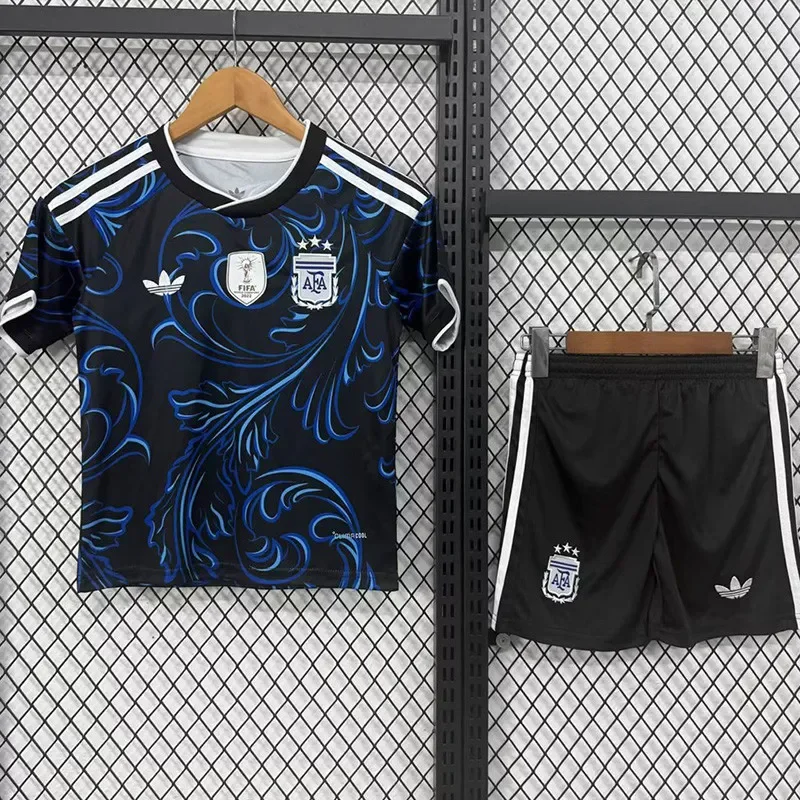 2026-27 KIDS Argentina black away with FIFA World Champions 2022 Patch Soccer Jersey