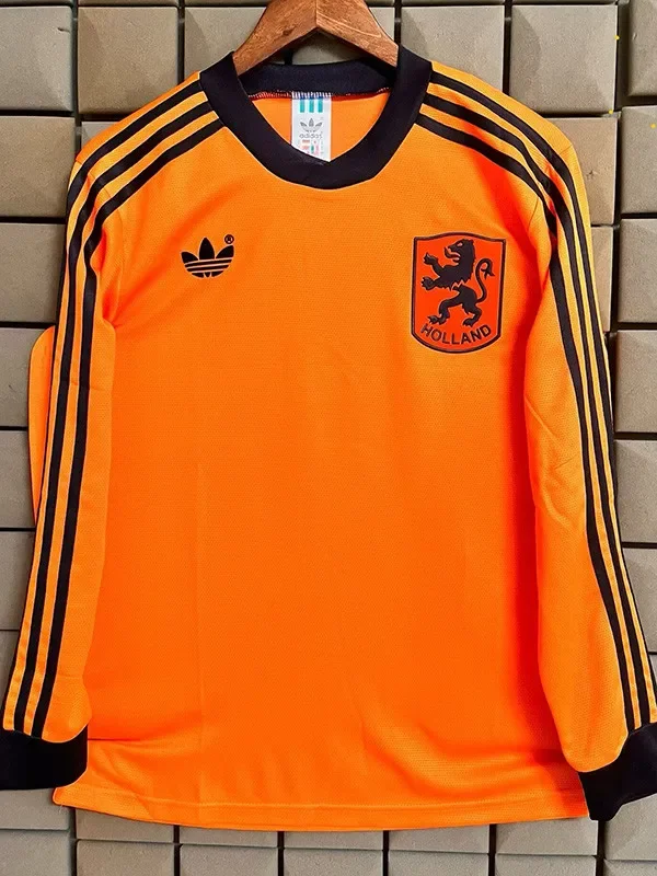 1990 Netherlands Home Long Sleeve Retro Soccer Jersey
