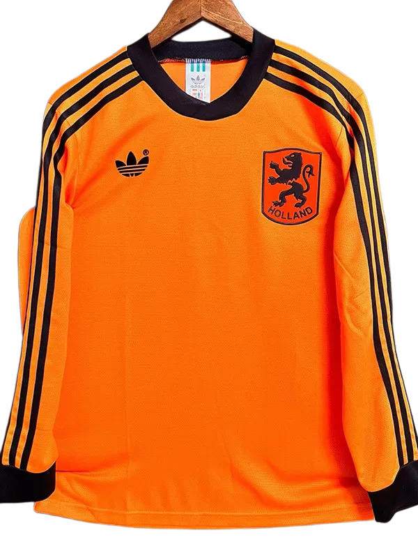 1990 Netherlands Home Long Sleeve Retro Soccer Jersey
