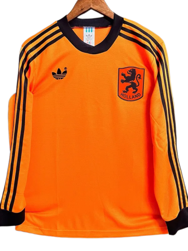 1990 Netherlands Home Long Sleeve Retro Soccer Jersey