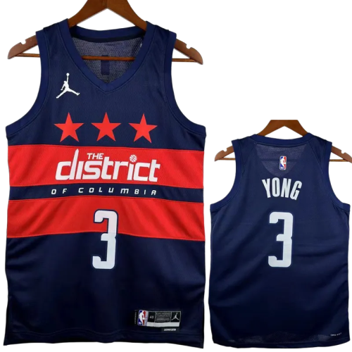 24-25 Wizards YONG #3 Royal blue Top Quality Hot Pressing NBA Jersey (Trapeze Edition)飞人版