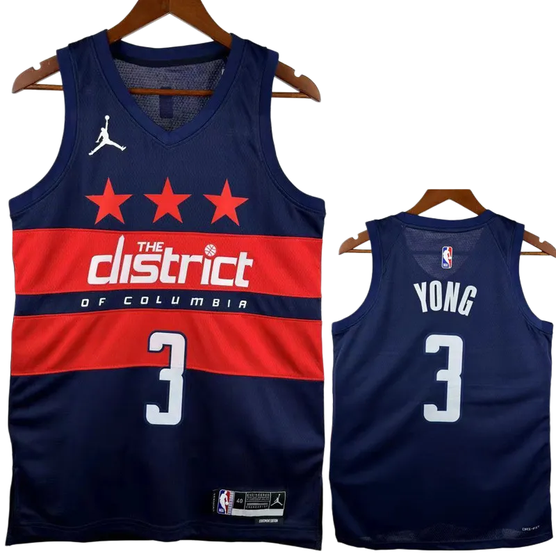 24-25 Wizards YONG #3 Royal blue Top Quality Hot Pressing NBA Jersey (Trapeze Edition)飞人版
