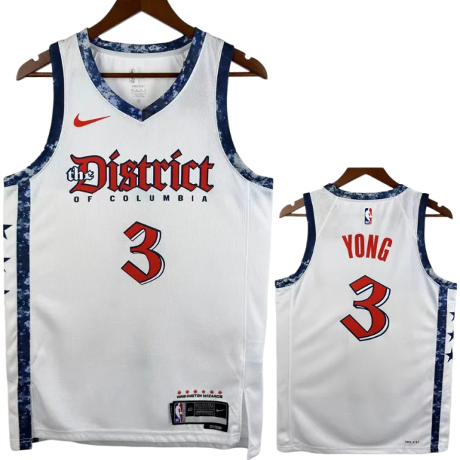 24-25 Wizards YONG #3 White City Edition Top Quality Hot Pressing NBA Jersey