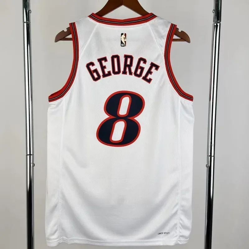 25-26 76ERS GEORGE #8 White Top Quality Hot Pressing NBA Jersey (V领）