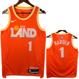 25-26 Cleveland Cavaliers HARDEN #1 Orange City Edition Top Quality Hot Pressing NBA Jersey