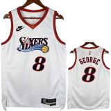 25-26 76ERS GEORGE #8 White Top Quality Hot Pressing NBA Jersey (V领）