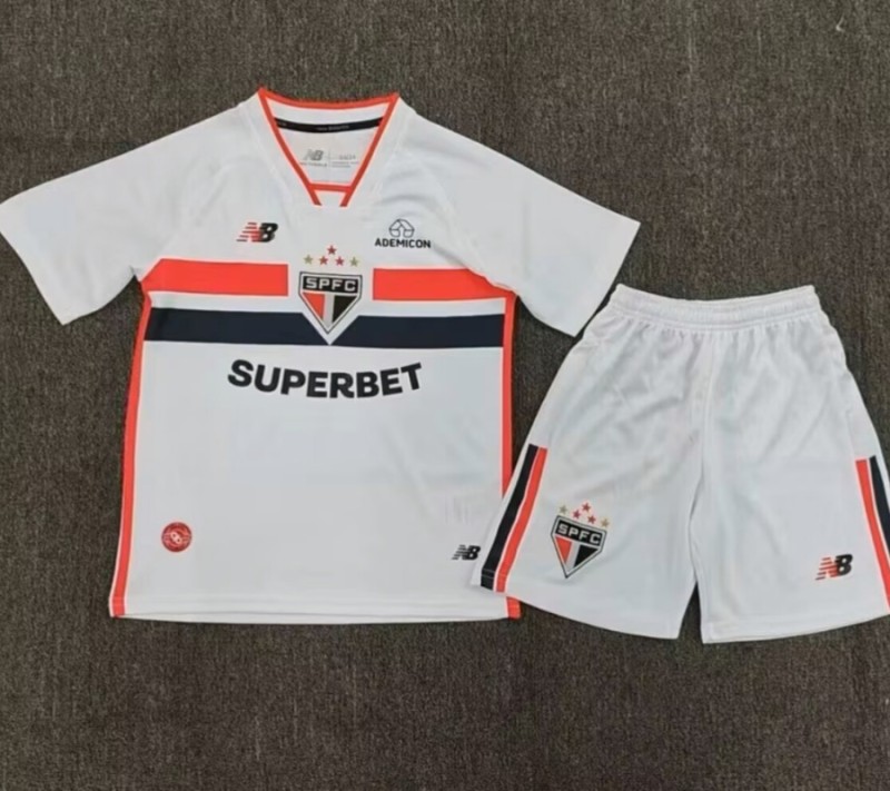 2026-27 Kids Sao Paulo home soccer jersey