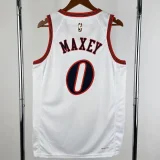25-26 76ERS MAXEY #0 White Top Quality Hot Pressing NBA Jersey (V领)