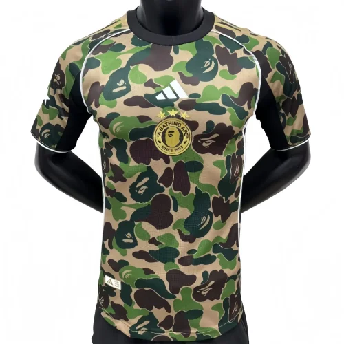 2025-26 Mens Bathing APE Green Player version soccer jersey
