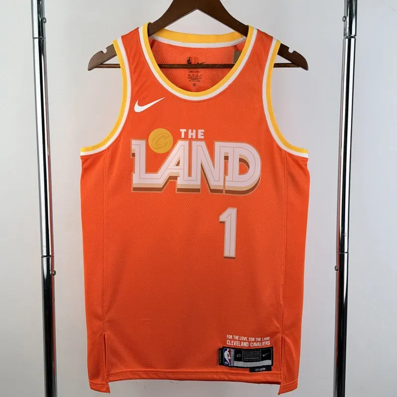 25-26 Cleveland Cavaliers HARDEN #1 Orange City Edition Top Quality Hot Pressing NBA Jersey