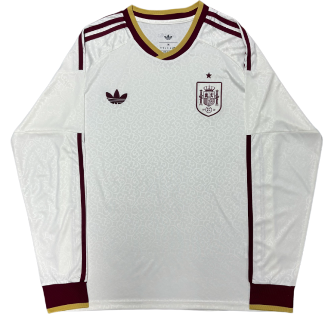 2026-27 Mens Spain away Long Sleeve soccer  Jersey