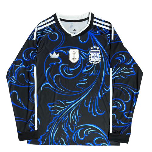 2026-27 Mens Argentina black away with FIFA World Champions 2022 Patch  Long Sleeve  Soccer Jersey