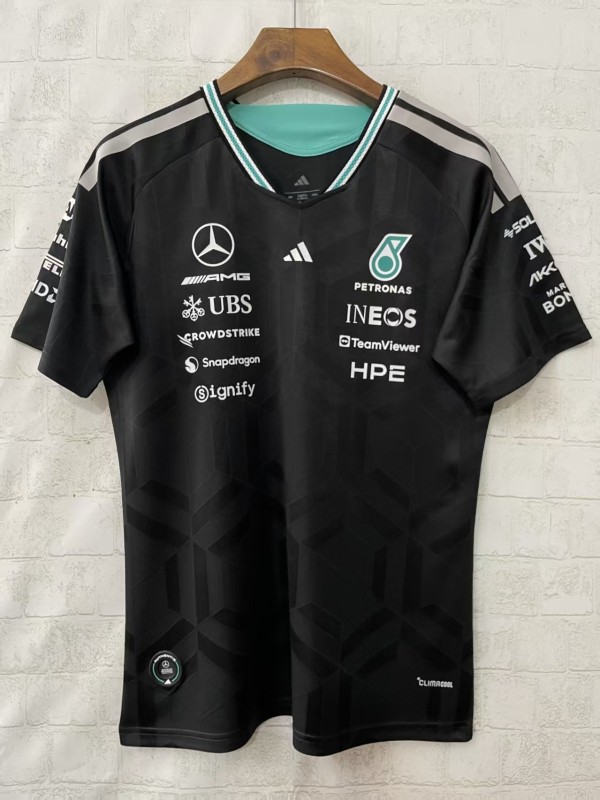 2026 F1 Mercedes Black T-Shirts Racing Suit