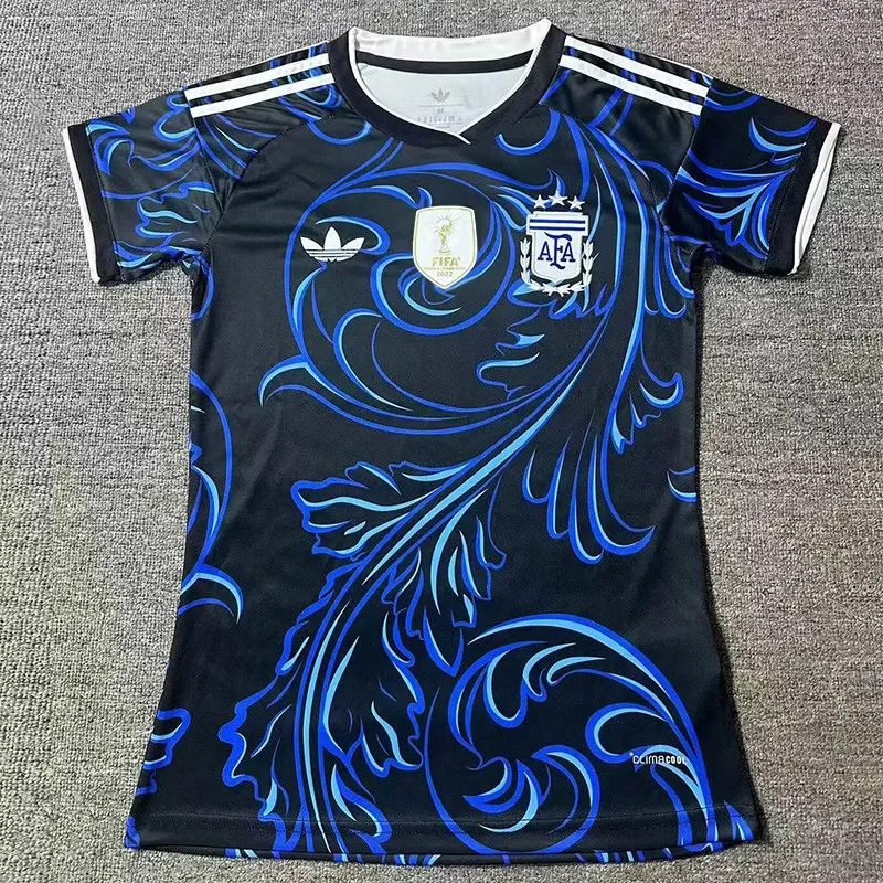 2026-27  Women Argentina black away with FIFA World Champions 2022 Patch  Soccer Jersey