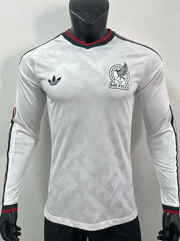 2026-27 Mens Mexico away white Player version long sleeve soccer jersey