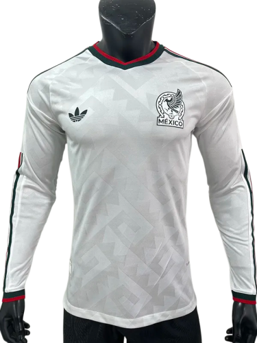 2026-27 Mens Mexico away white Player version long sleeve soccer jersey