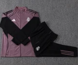 2026-27 Mens Real Madrid Gray Purple Jacket Tracksuit #A26020
