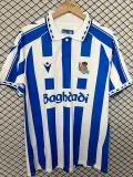 2025-26 Mens Real Sociedad White Blue  Special Editio soccer jersey