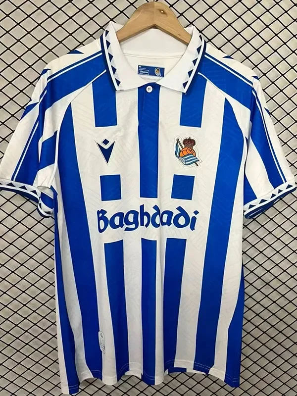 2025-26 Mens Real Sociedad White Blue  Special Editio soccer jersey