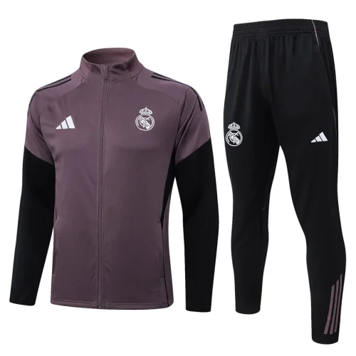2026-27 Mens Real Madrid Gray Purple Jacket Tracksuit #A26020