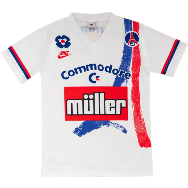 1991-1992 PSG Paris White Retro Soccer Jersey
