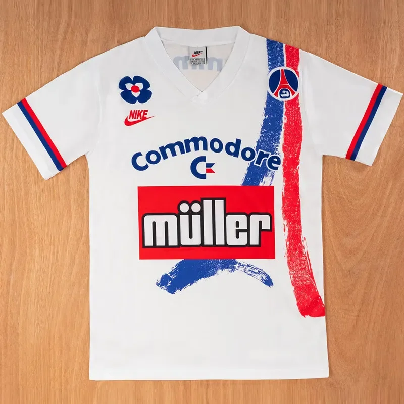 1991-1992 PSG Paris White Retro Soccer Jersey