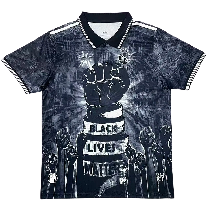 2025-26 Real Madrid Black Special Edition Polo Soccer Jersey