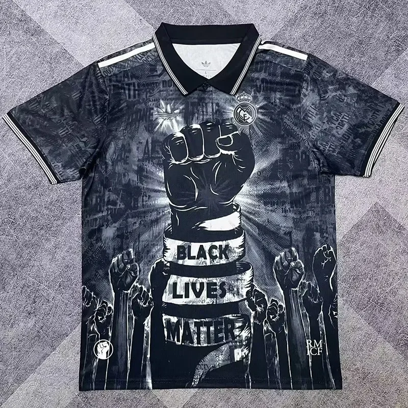 2025-26 Real Madrid Black Special Edition Polo Soccer Jersey