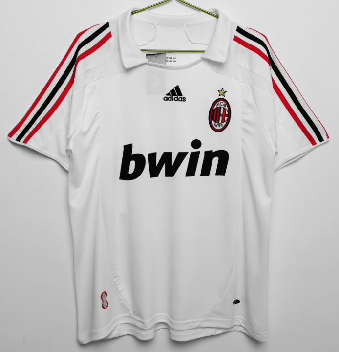 2007-08  Mens AC Milan White  Retro Away Jersey