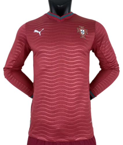 2026 Mens Portugal home red Player long sleeve Soccer Jersey