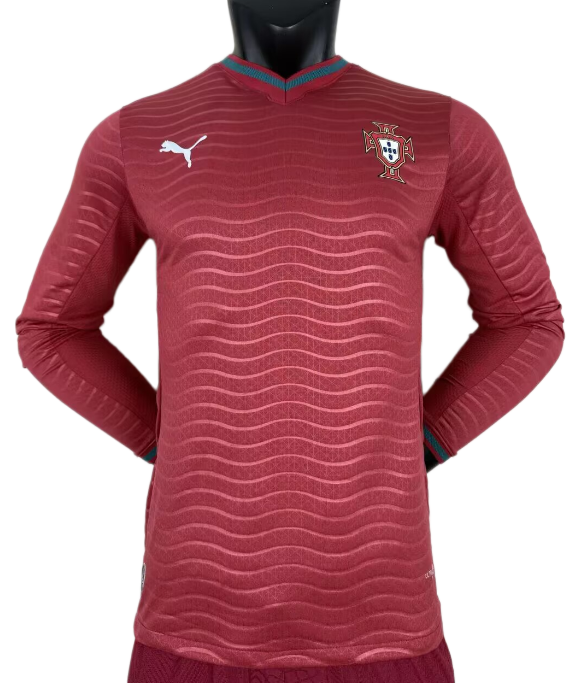 2026 Mens Portugal home red Player long sleeve Soccer Jersey